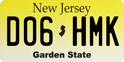 NJ license plate D06HMK