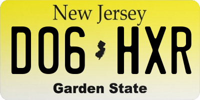 NJ license plate D06HXR