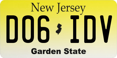 NJ license plate D06IDV