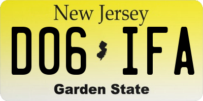 NJ license plate D06IFA