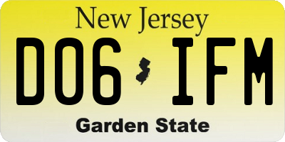 NJ license plate D06IFM