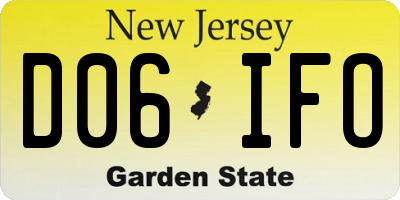 NJ license plate D06IFO