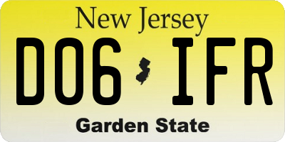 NJ license plate D06IFR