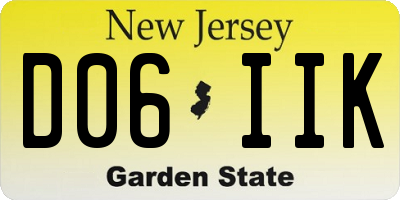 NJ license plate D06IIK