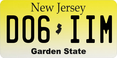 NJ license plate D06IIM