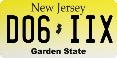 NJ license plate D06IIX