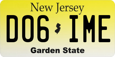 NJ license plate D06IME
