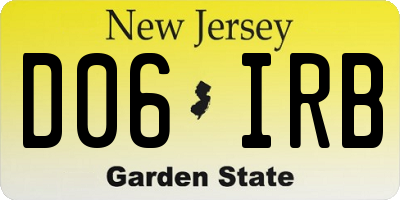 NJ license plate D06IRB