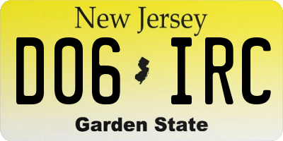 NJ license plate D06IRC