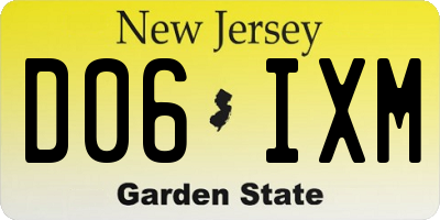 NJ license plate D06IXM