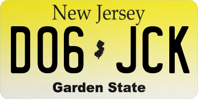 NJ license plate D06JCK