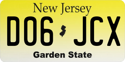 NJ license plate D06JCX