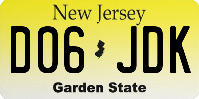 NJ license plate D06JDK