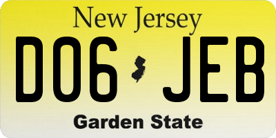 NJ license plate D06JEB