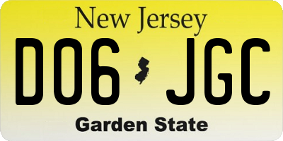 NJ license plate D06JGC