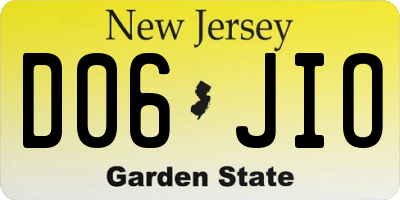 NJ license plate D06JIO