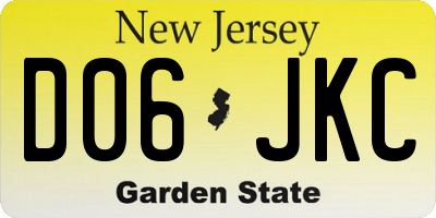 NJ license plate D06JKC