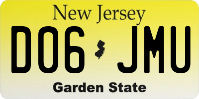 NJ license plate D06JMU
