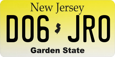 NJ license plate D06JRO