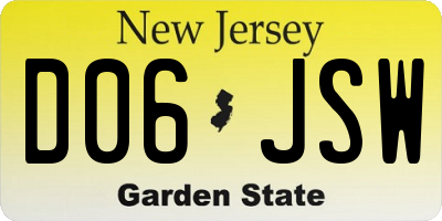 NJ license plate D06JSW