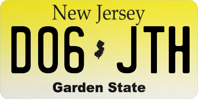 NJ license plate D06JTH