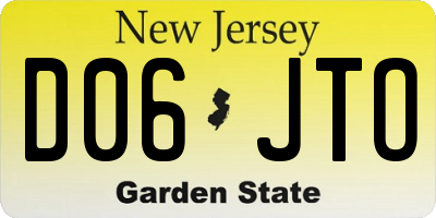 NJ license plate D06JTO