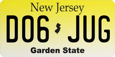 NJ license plate D06JUG