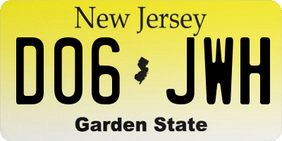 NJ license plate D06JWH