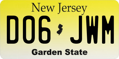 NJ license plate D06JWM