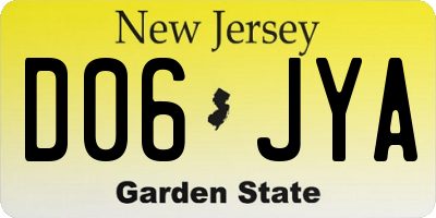 NJ license plate D06JYA
