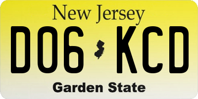 NJ license plate D06KCD
