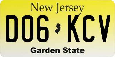 NJ license plate D06KCV