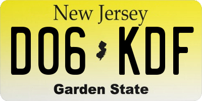NJ license plate D06KDF