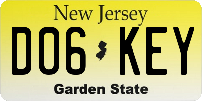 NJ license plate D06KEY