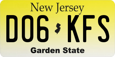 NJ license plate D06KFS