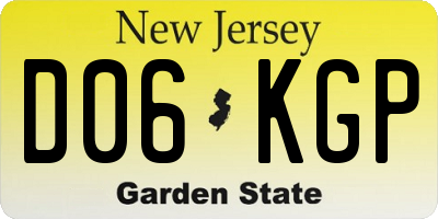 NJ license plate D06KGP
