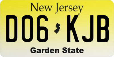 NJ license plate D06KJB