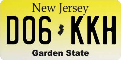 NJ license plate D06KKH