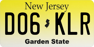 NJ license plate D06KLR