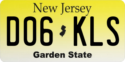 NJ license plate D06KLS