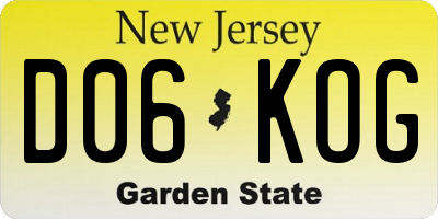 NJ license plate D06KOG
