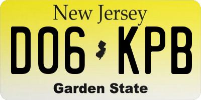 NJ license plate D06KPB