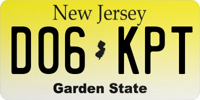 NJ license plate D06KPT