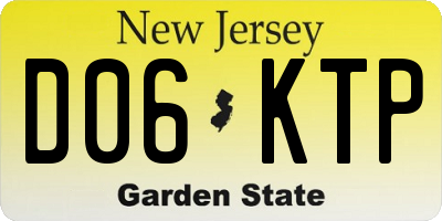 NJ license plate D06KTP