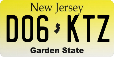 NJ license plate D06KTZ