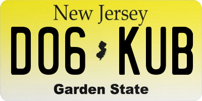NJ license plate D06KUB
