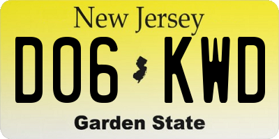 NJ license plate D06KWD