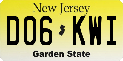 NJ license plate D06KWI