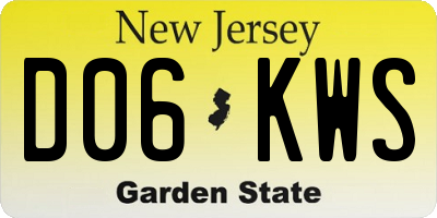 NJ license plate D06KWS
