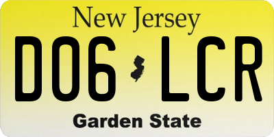 NJ license plate D06LCR